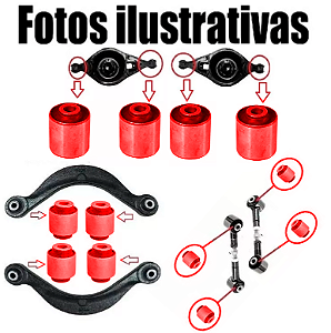 Kit Buchas Suspensão Completa Traseira Fusion 2006 / 2012 Em Pu