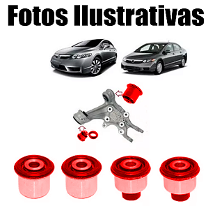 Kit Jogo 04 Buchas Manga Eixo Traseira New Civic 2007 A 2011 Em Poliuretano