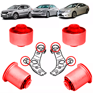 Kit 4 Buchas Bandejas Dianteira Azera 2012 2013 14 15 16 17 em Pu Poliuretano