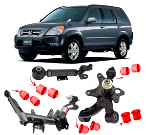 Kit Bucha Suspensão Traseira Honda Crv 2003 2004 2005 2006 em Pu Poliuretano