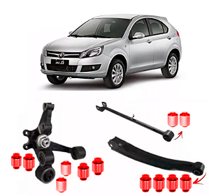 Kit Bucha Suspensão Traseira Jac J3 2011 2012 2013 2014 2015 em Pu Poliuretano