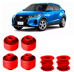 Kit Bucha Bandeja Dianteira Nissan Kicks 2016 2017 2018 2019 em Pu Poliuretano