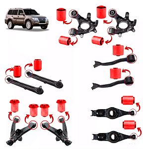 Kit 14 Buchas Suspensão Traseira Pajero Full 2001 A 2018 em Pu Poliuretano Pré Encomenda Segunda quinzena Janeiro