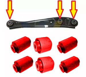 Kit 6 Bucha Braço Traseiro Maior Suspensão Civic 91...00 em Pu Poliuretano