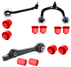 Kit 4 Bucha Braco Reto Dianteiro Chrysler 300c - 2007 em Pu Poliuretano