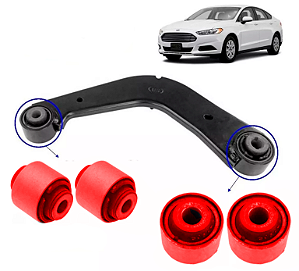 2 Par Bucha Braco Bumerangue Traseiro Fusion Fwd 2013 2014 em Pu Poliuretano