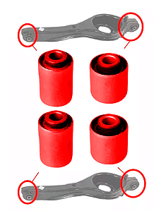 Kit 4 Buchas Suspensão Bandeja Traseira Ford Focus 2007-2012 em Pu Poliuretano