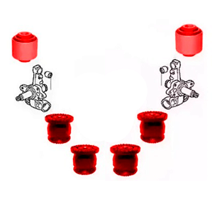 Kit Completo 06 Buchas Manga Eixo Traseira Civic 2001 A 2006 em Poliuretano