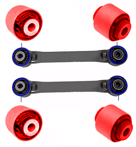 4 Bucha Braco Reto Maior Traseiro Ford Fusion 2013-2018 em Pu Poliuretano