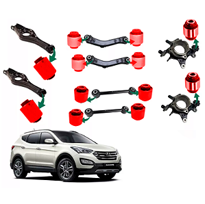 Kit 12 Bucha Suspensão Traseira Santa Fé 2013 2014 2015 2016 em Pu Poliuretano