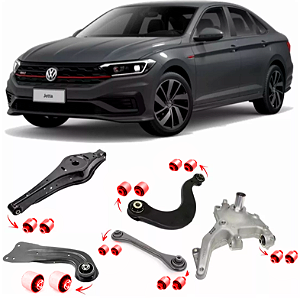 Kit Bucha Suspensão Traseira Vw Jetta 2018 2019 2019 2020 em Poliuretano