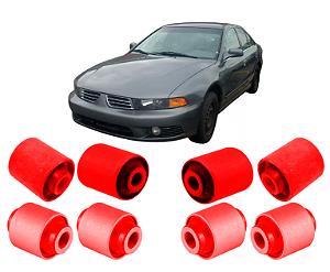 Kit 8 Buchas Suspensão Dianteira Mitsubishi Galant 1992 A 2005 em Pu Poliuretano