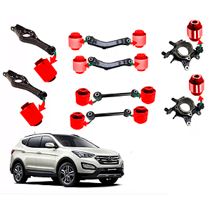Kit 12 Bucha Suspensão Traseira Santa Fé 2013 2014 2015 2016 | Compatível com Kia Sorento em PU
