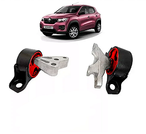 Kit 2 Coxim Motor Renault Kwid 2017 2018 2019 2020 2021 2022 Em Poliuretano PU