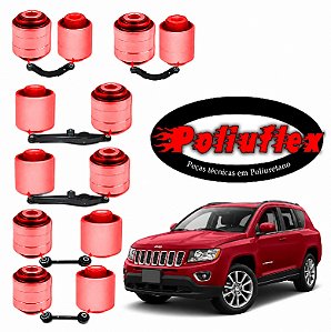 Kit 12 Buchas Suspensão Traseira Compass 2010 2011 2012 2013 em Poliuretano
