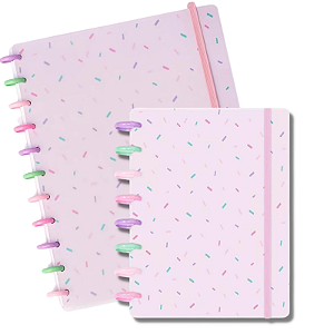 Combo Caderno de Disco 1 Grande + 1 A5 - Basic Candy