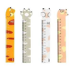 Régua Plástica 15 cm Patinhas Pets - BRW