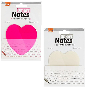 Bloco de Notas Adesivas 70X70mm Transparente Coração - BRW