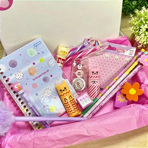 Box Papelaria Fofa Kawaii 15 Itens Criativos