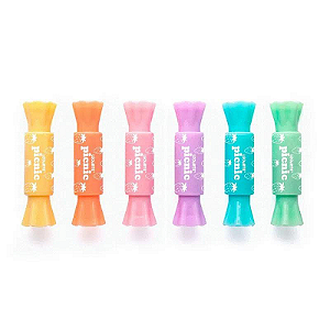 Marca Texto Mini  2 em 1 Bombom Picnic 6 Cores - Leonora