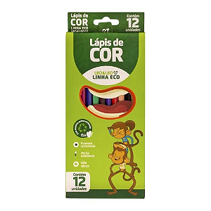 Lápis de Cor Sextavado Eco 12 Cores - Leo&Leo