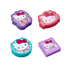 Kit 4 Borracha Hello Kitty Personagens Sortidos - Leo&Leo