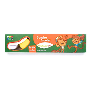Guache Escolar Caixa C/6 Cores 15Ml Por Pote - Leo&Leo