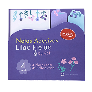 Bloco de Notas Adesivas  Lilac Fields By Sof 4 Blocos de 40 Folhas - Molin