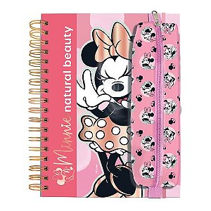 Kit Estojo com Elástico + Caderno Univesitário Minnie - DAC