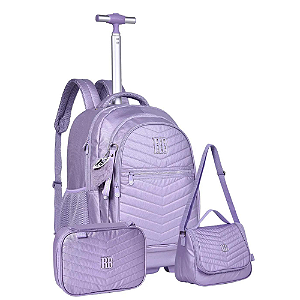 Kit Mochila Estojo e Lancheira Matelassê - Rebecca Bonbon