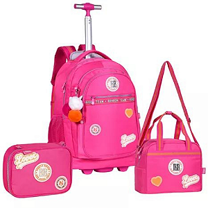 Kit Mochila Estojo e Lancheira Soft College - Rebecca Bonbon