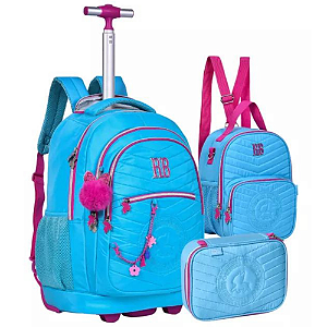 Kit Mochila Estojo e Lancheira Soft Matelasse - Rebecca Bonbon