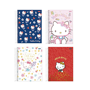 Caderno Universitário Capa Dura 10 Matérias 160 Folhas Hello Kitty  - Jandaia