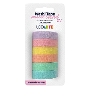 Washi Tape Pastel Trend Brilho 15mmx5m 6 Und - Jocar Office