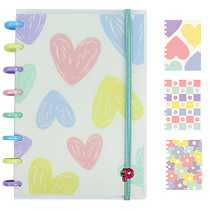 Caderno De Disco A5 Flores e Amorea Com 4 Capas - Pop Disc