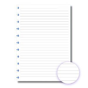 Refil Caderno de Disco 50 Folhas Pautado/Linha - Moreih Paper