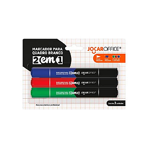 Marcador Para Quadro Branco 2 Em 1 Blister C/3 un - Jocar Office
