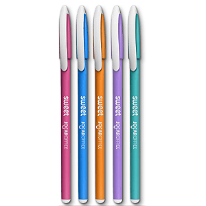 Caneta Esferográfica Perfumada Sweet Ponta 0.7mm Estojo c/5 Unidades