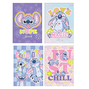 Caderno Brochura Colegial Stitch 160 Fls Decoradas - Foroni