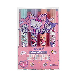 Marca Texto Hello Kitty c/ 4 - Leonora