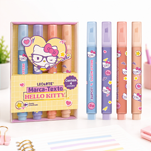 Marca Texto Hello Kitty c/ 4 - Leonora