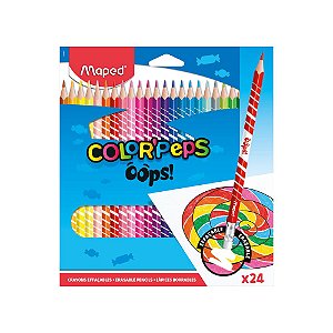Lápis de Cor Colorpeps Oops Apagável 24 Cores - Maped