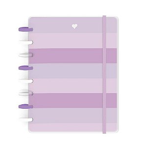 Caderno de Discos Basic Lilás Listado - A5 (8 furos) - Disco G