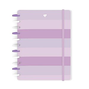Caderno de Discos Basic Lilás Listado - Universitario (11 furos) - Disco G