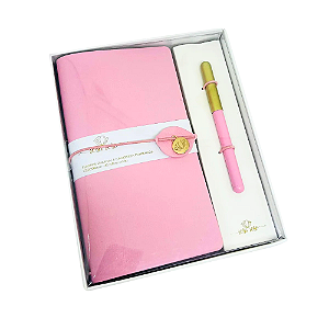 Kit Planner Semanal e Caderneta Pontilhada c/ Caneta Esferográfica Rosa Rose - Animativa