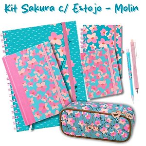 Kit de Papelaria Sakura c/ Estojo - Molin