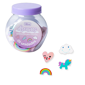 Borracha Mini Dreams 20 Unidades - Tilibra