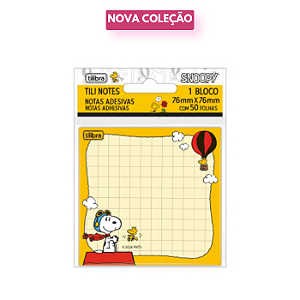 Bloco Tile Notes Notas Adesivas Snoopy 76X76mm 50 Fls - Tilibra