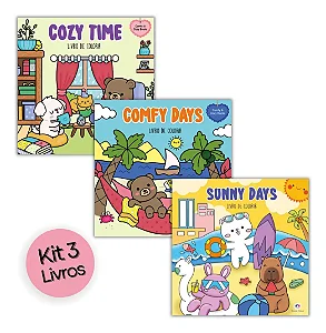 Kit 3 Livros De Colorir Inspirado Sunny Days, Cozy Time e Comfy Days - Ciranda Cultural