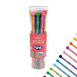Lápis De Cor Triangular Pompom Fini 12 Cores - Leo&Leo